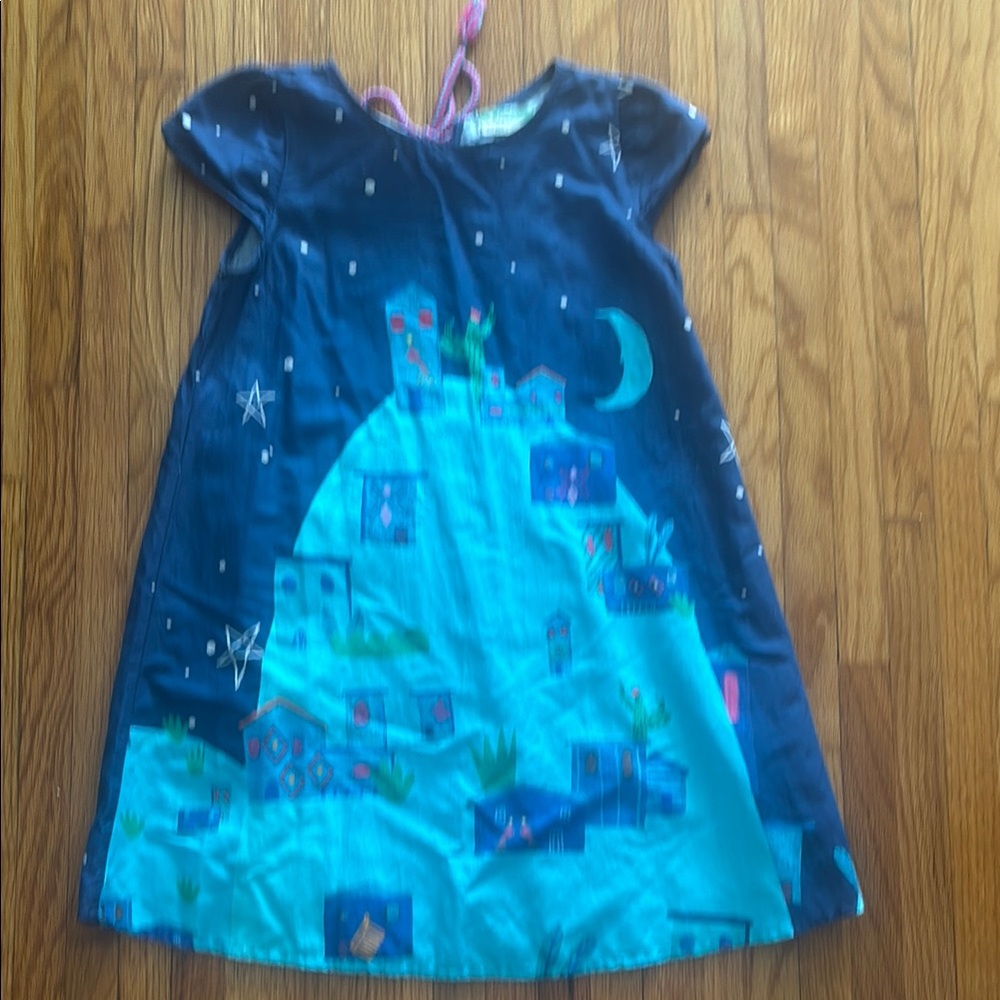 Navy and Teal Night Sky Dress like new